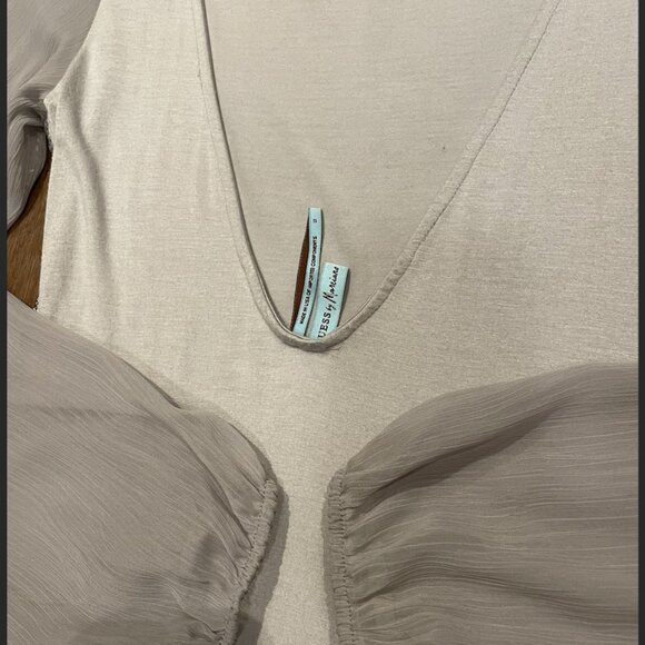 Brand New, Marciano, Silver Sequin Dress with Sheer Sleeves, Size s/m - Picture 8 of 9